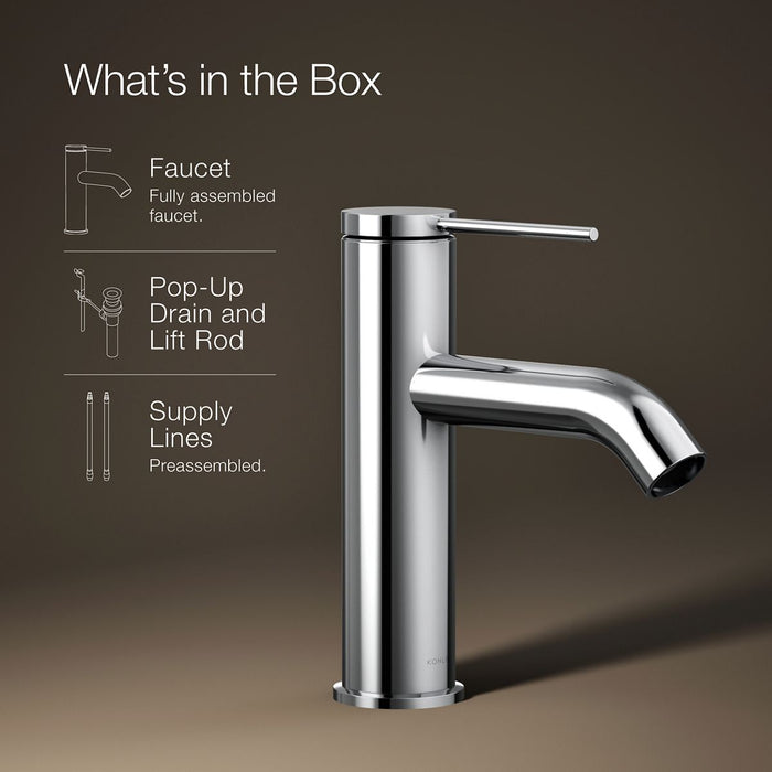 KOHLER K-77958-4A Components Single-handle bathroom sink faucet, 1.2 gpm
