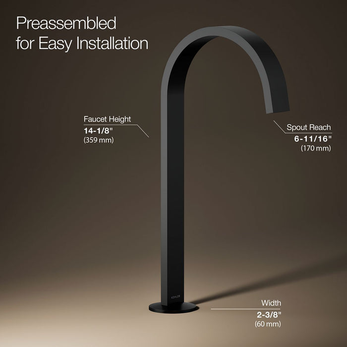KOHLER K-77966 Components Bathroom sink faucet spout with Ribbon design, 1.2 gpm