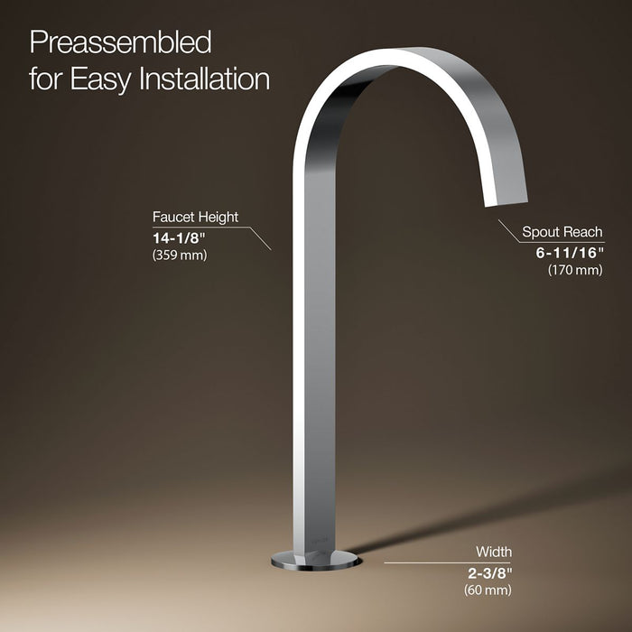 KOHLER KOHLER K-77966 Components Bathroom sink faucet spout with Ribbon design, 1.2 gpm