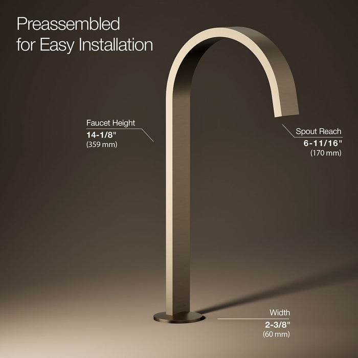 KOHLER K-77966 Components Bathroom sink faucet spout with Ribbon design, 1.2 gpm