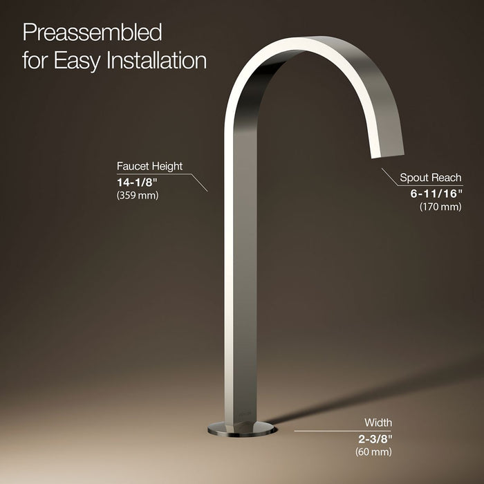 KOHLER KOHLER K-77966 Components Bathroom sink faucet spout with Ribbon design, 1.2 gpm