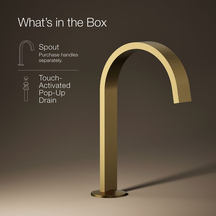 KOHLER Components Bathroom sink faucet spout with Ribbon design, 1.2 gpm