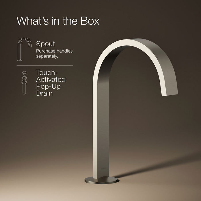 KOHLER K-77968 Components Bathroom sink faucet spout with Ribbon design, 1.2 gpm