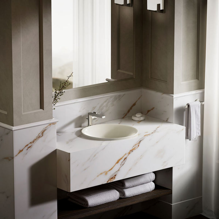 KOHLER Carillon 17-3/4" round drop-in bathroom sink, no overflow