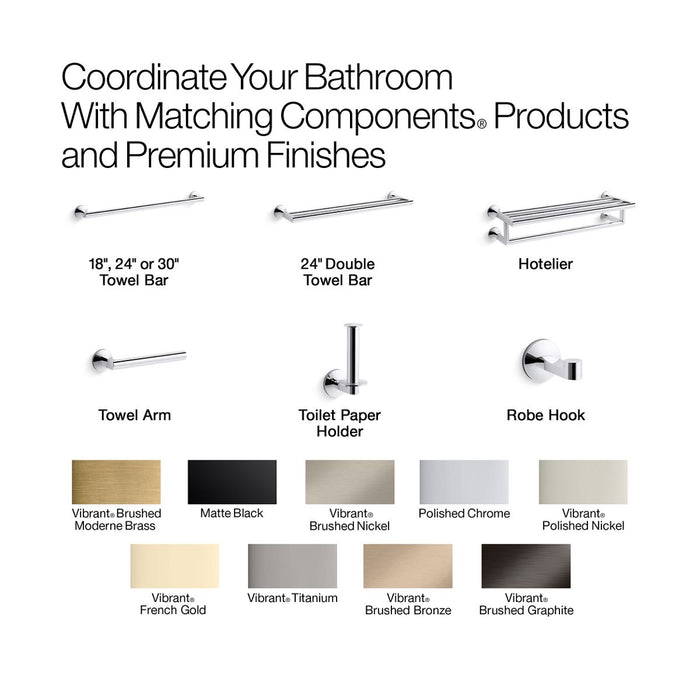 KOHLER Components 30" towel bar
