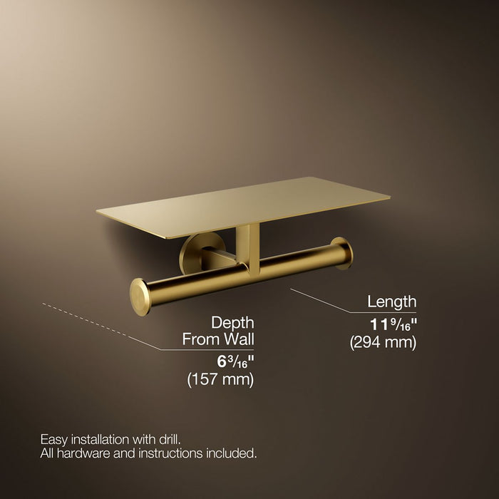 KOHLER KOHLER K-78384 Components Covered double toilet paper holder