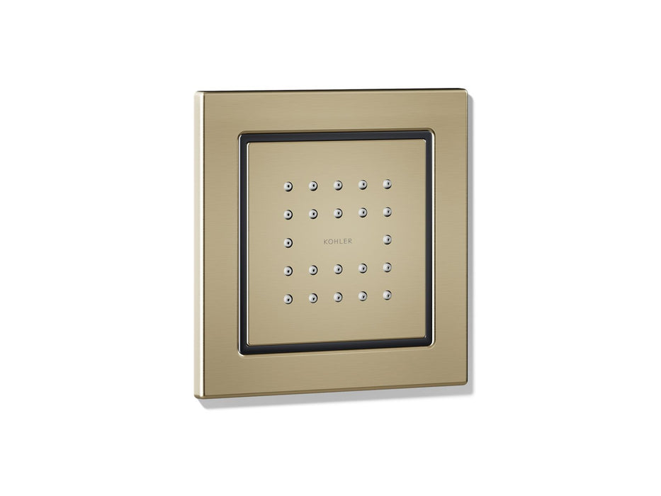 KOHLER K-8003 WaterTile Square 22-nozzle single-function body spray, 2.5 gpm, vibrant brushed bronze
