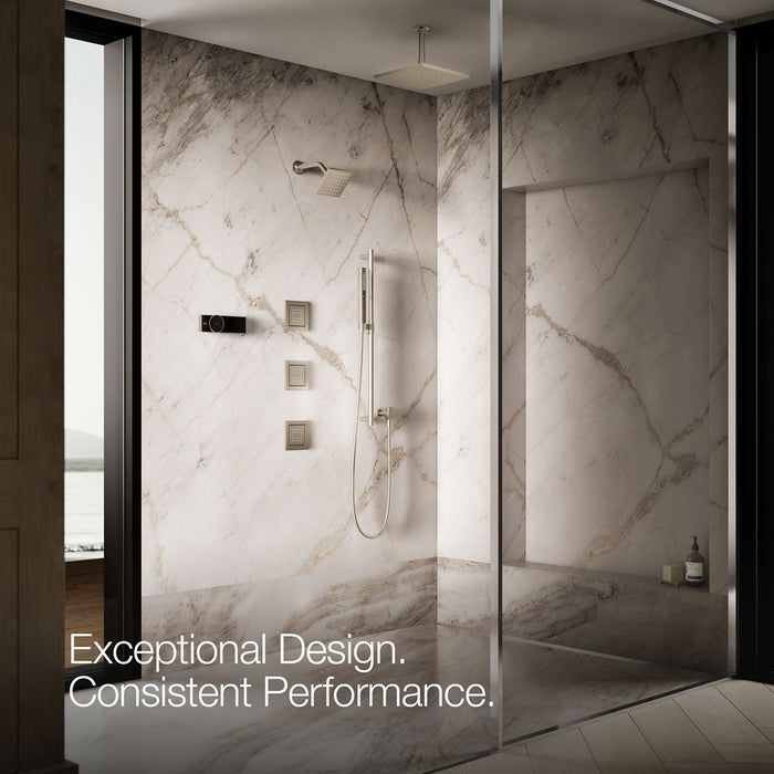 KOHLER K-8003 WaterTile Square 22-nozzle single-function body spray, 2.5 gpm, vibrant brushed nickel - view 5