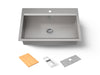 Kohler Task 33" top-/undermount single-bowl workstation kitchen sink