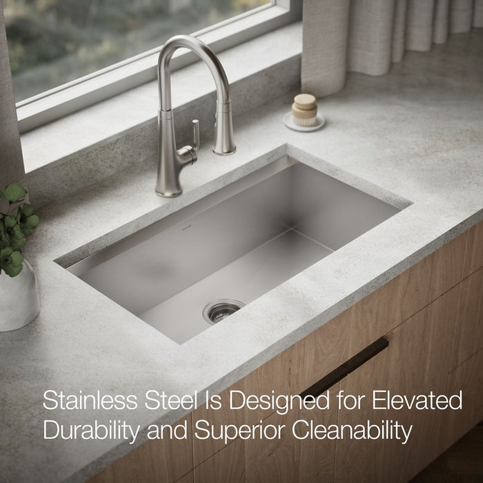 Kohler Task 33" top-/undermount single-bowl workstation kitchen sink