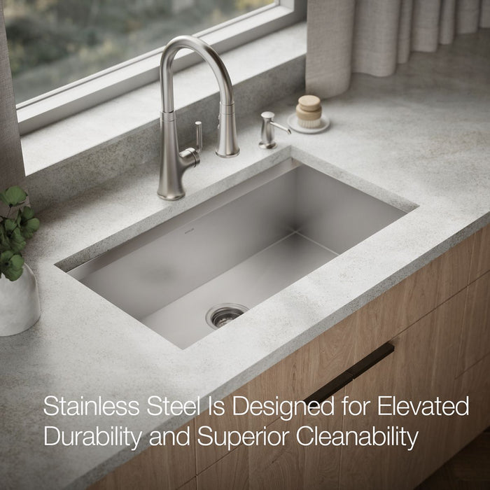 Kohler Task 33" top-/undermount single-bowl workstation kitchen sink