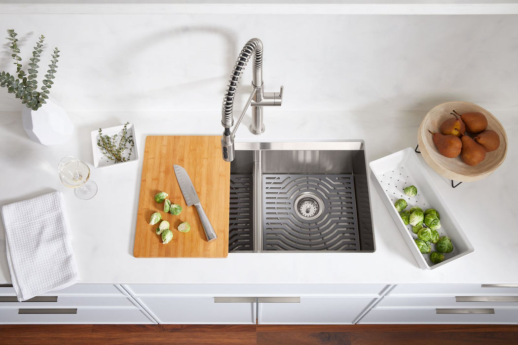 KOHLER K-80085-2PC Task Smart Divide 33" top-/undermount double-bowl workstation kitchen sink