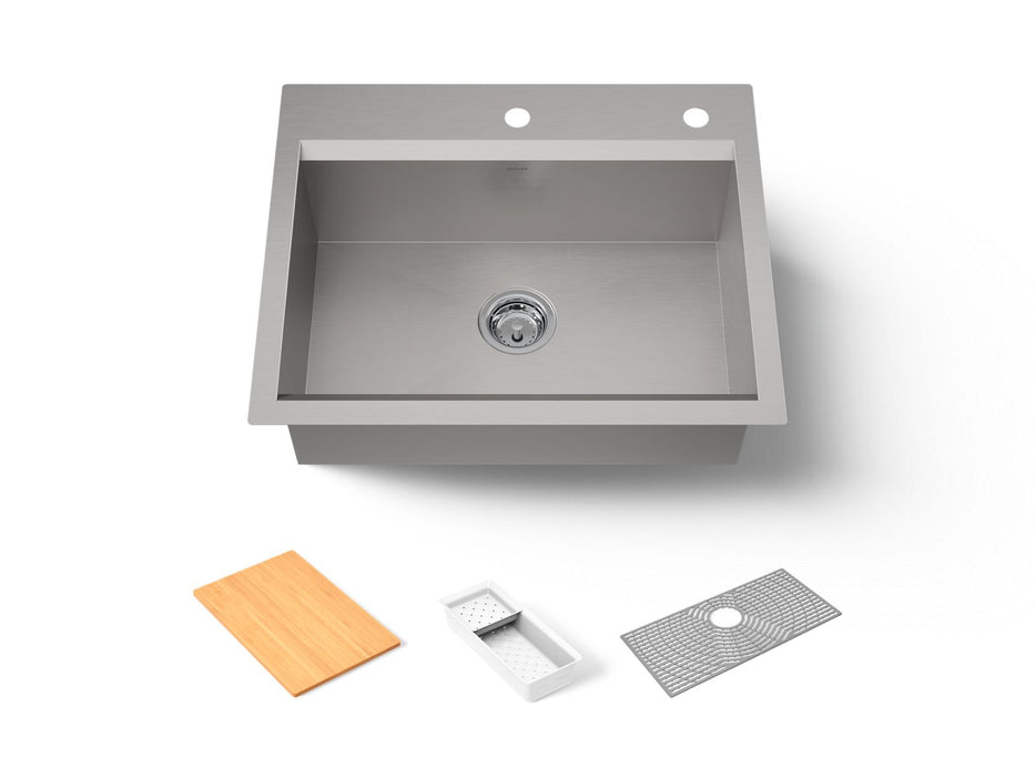 Kohler Task 27" top-/undermount single-bowl workstation kitchen sink