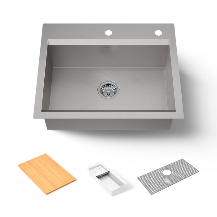 Kohler Task 27" top-/undermount single-bowl workstation kitchen sink