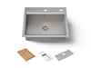 KOHLER K-80086-2PC Task 27" top-/undermount single-bowl workstation kitchen sink