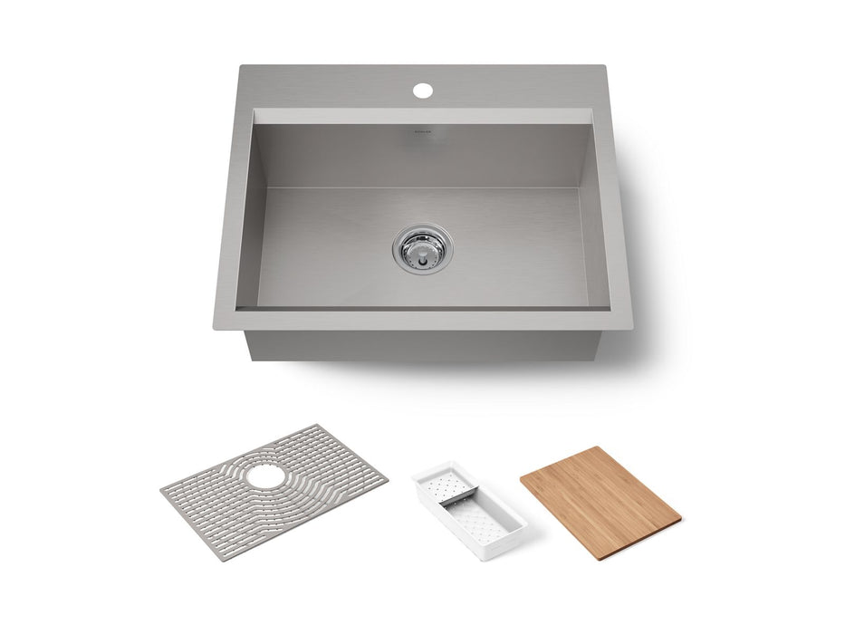 KOHLER K-80086-1PC Task 27" top-/undermount single-bowl workstation kitchen sink