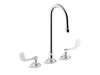 KOHLER K-800T70-5AKA Triton 1.0 gpm widespread bathroom sink faucet with aerated flow, gooseneck spout and wristblade ha