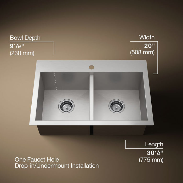 3/4 view of product with dimensions