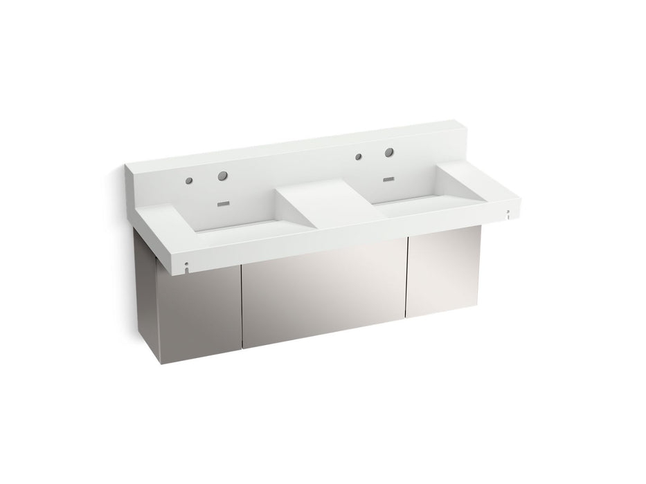KOHLER K-81025-BSS Constellation 60" wall-mount basin lavatory system with backsplash