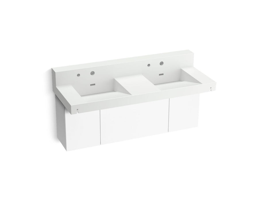 KOHLER K-81025-BPW Constellation 60" wall-mount basin lavatory system with backsplash