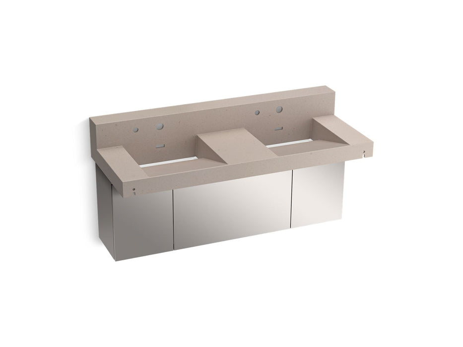 KOHLER K-81025-BSS Constellation 60" wall-mount basin lavatory system with backsplash