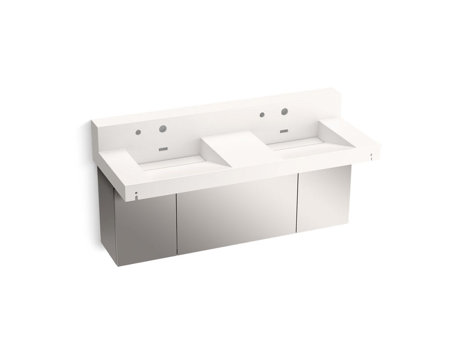 KOHLER K-81025-BSS Constellation 60" wall-mount basin lavatory system with backsplash