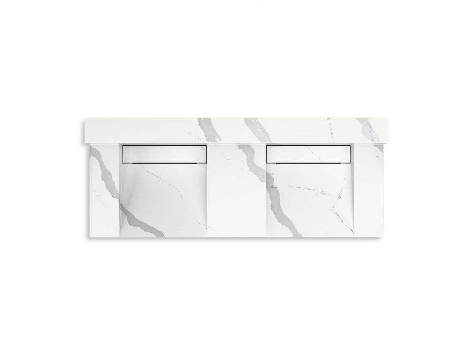 KOHLER K-81025-BSS Constellation 60" wall-mount basin lavatory system with backsplash