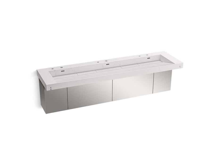 KOHLER K-81025-BSS Constellation 60" wall-mount basin lavatory system with backsplash