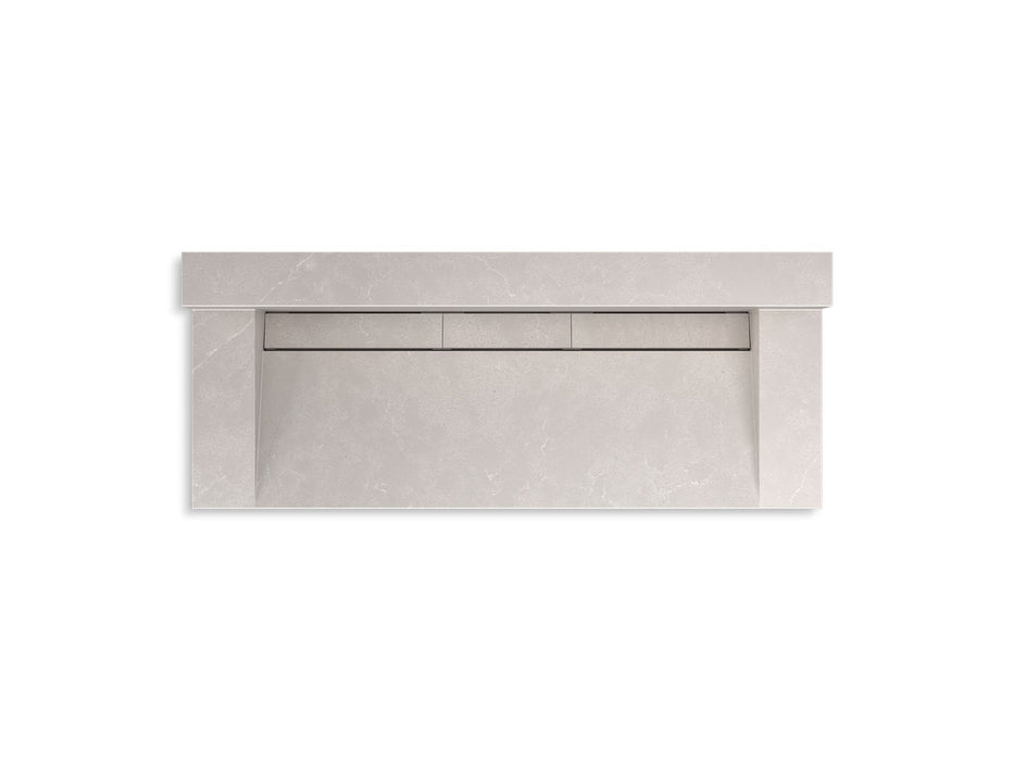 KOHLER K-81027-BSS Constellation 60" wall-mount trough lavatory system with backsplash