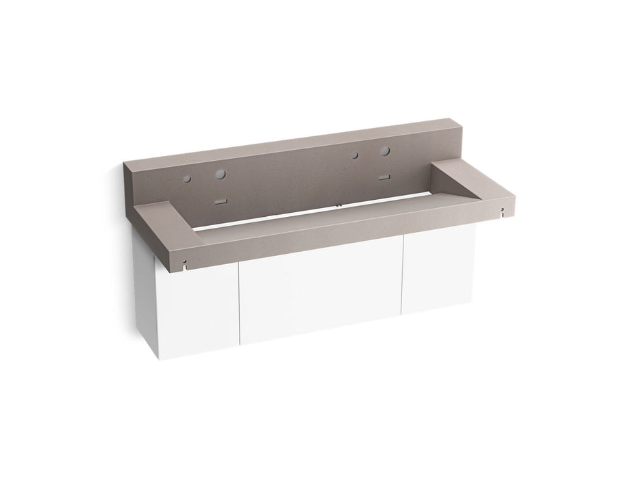 KOHLER K-81027-BPW Constellation 60" wall-mount trough lavatory system with backsplash