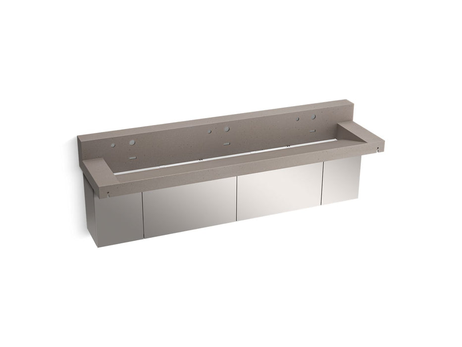 KOHLER K-81028-BSS Constellation 90" wall-mount trough lavatory system with backsplash