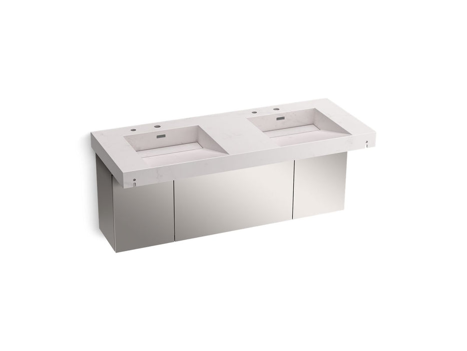 KOHLER K-81030-BSS Constellation 60" wall-mount basin lavatory system