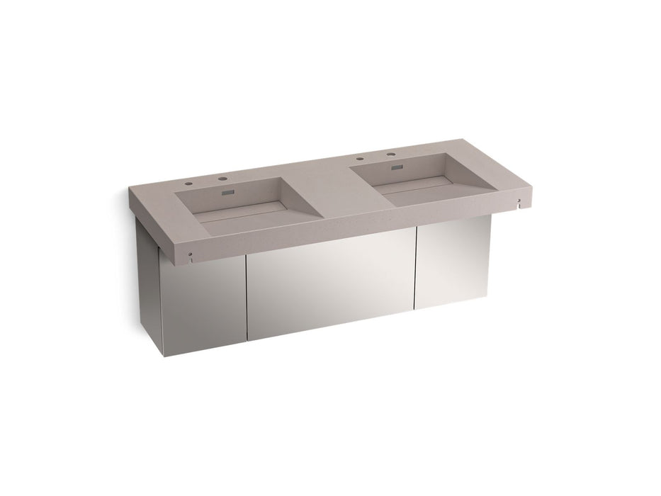 KOHLER K-81030-BSS Constellation 60" wall-mount basin lavatory system