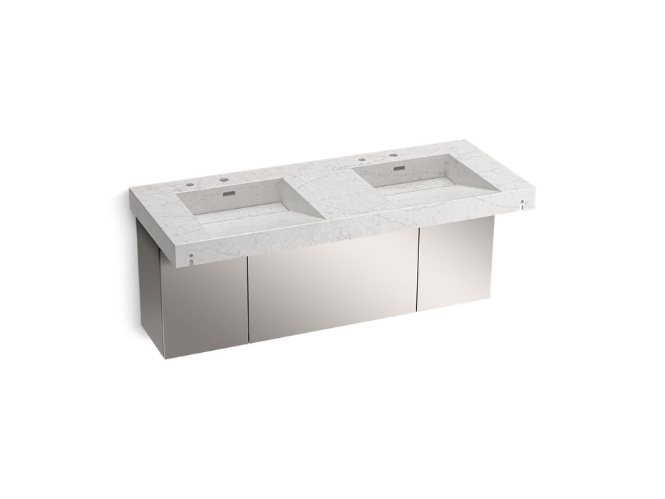 KOHLER K-81030-BSS Constellation 60" wall-mount basin lavatory system
