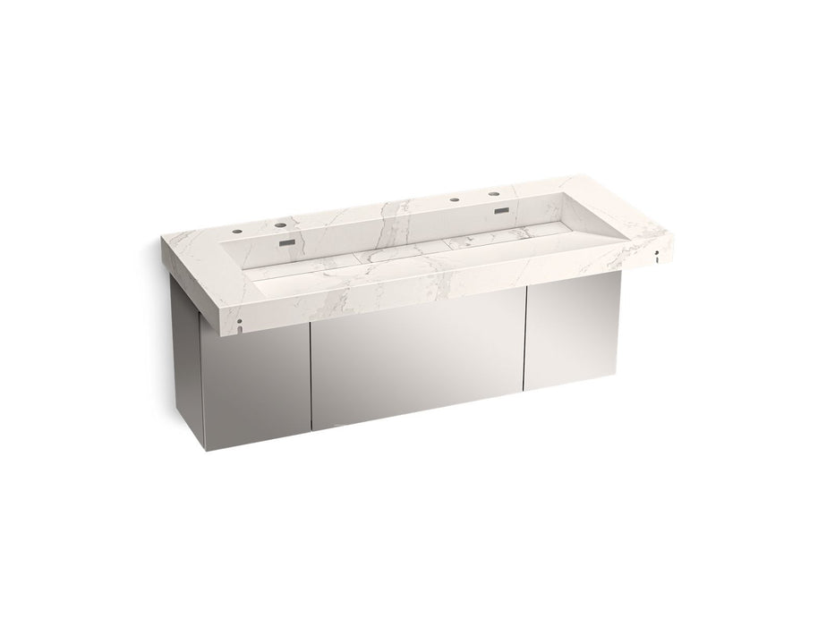 KOHLER K-81032-BSS Constellation 60" wall-mount trough lavatory system