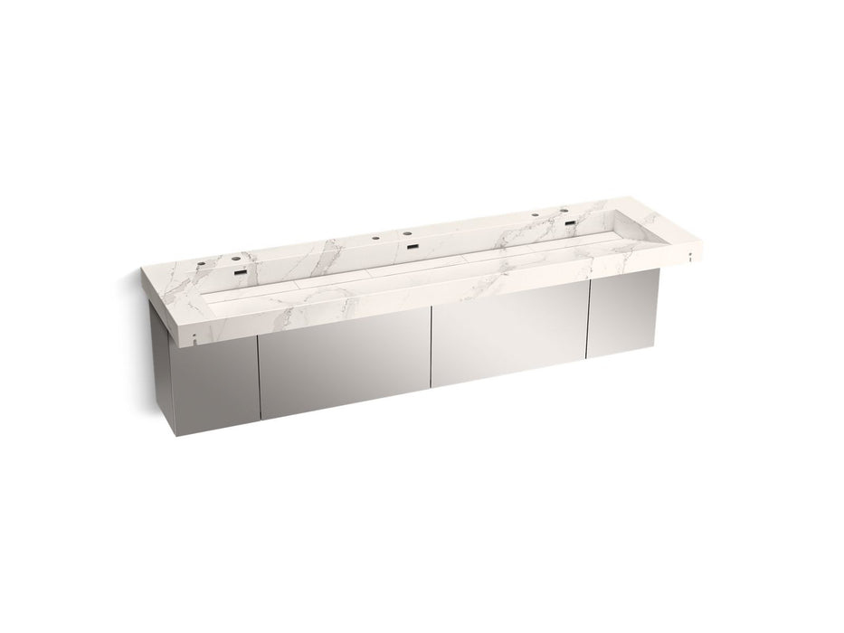 KOHLER K-81033-BSS Constellation 90" wall-mount trough lavatory system