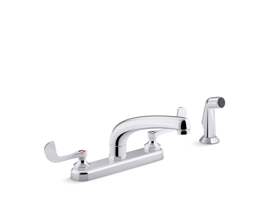 KOHLER K-810T21-5AHA Triton 1.5 gpm kitchen sink faucet with 8-3/16" swing spout, matching finish sidespray, aerated flo