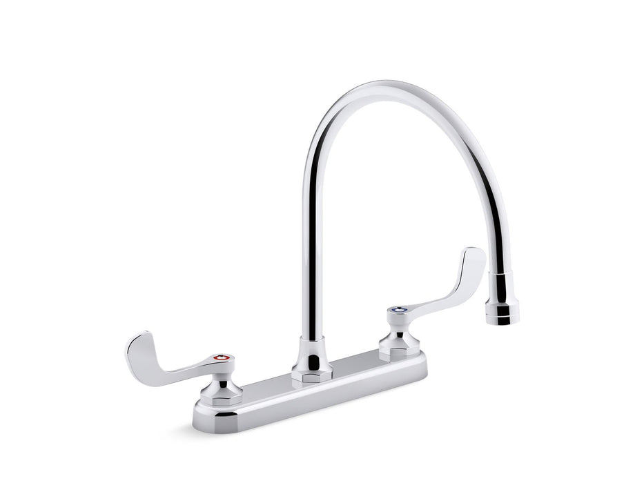 Kohler K-810T70-5AHA Triton 1.5 gpm kitchen sink faucet with 9-5/16" gooseneck spout, aerated flow and wristblade handles