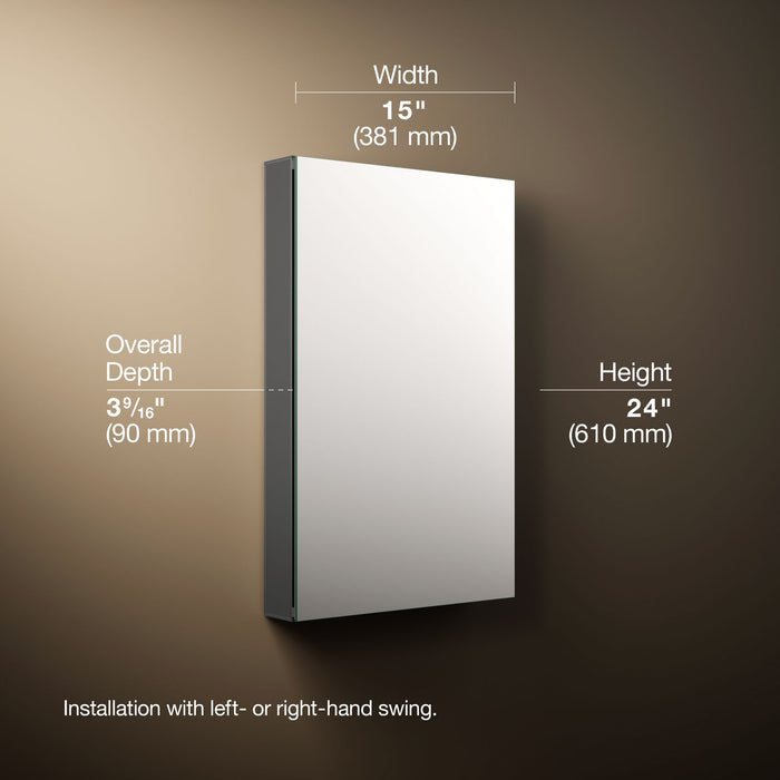 KOHLER K-81144 Maxstow 15" W x 24" H medicine cabinet
