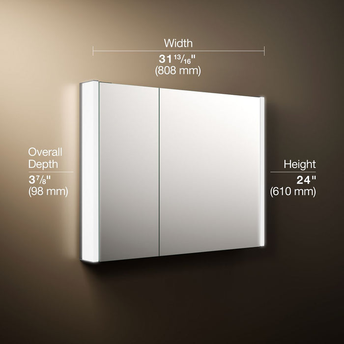 3/4 view of product with dimensions