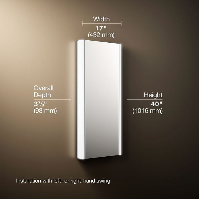 3/4 view of product with dimensions