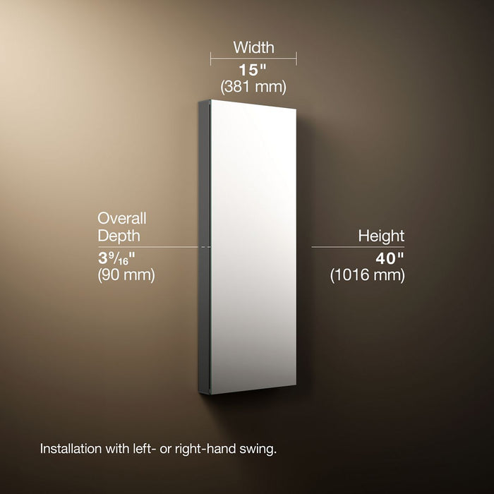 3/4 view of product with dimensions