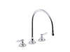 Kohler K-815T70-4AHA Triton 1.5 gpm kitchen sink faucet with 9-5/16" gooseneck spout, aerated flow and lever handles