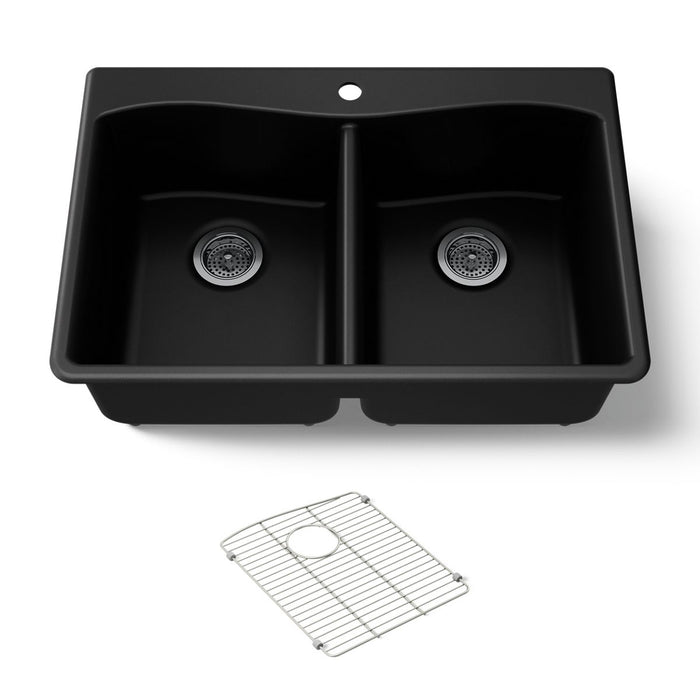 Kohler Kennon 33" top-/undermount double-bowl kitchen sink