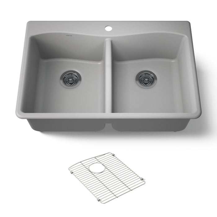 Kohler Kennon 33" top-/undermount double-bowl kitchen sink