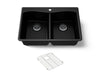 KOHLER K-8185-1 Kennon 33" top-/undermount double-bowl kitchen sink