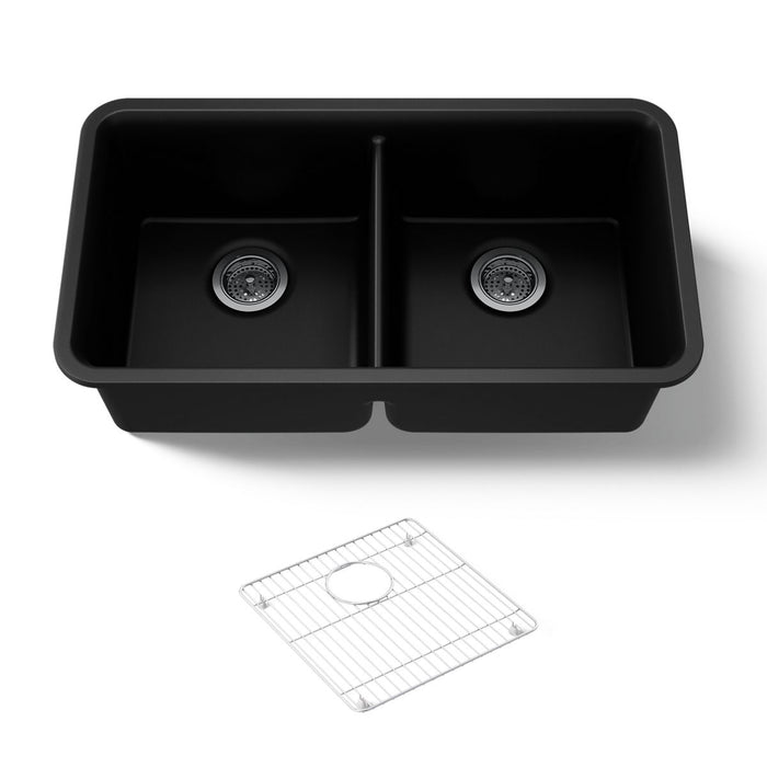 KOHLER Cairn 33-1/2" undermount double-bowl kitchen sink