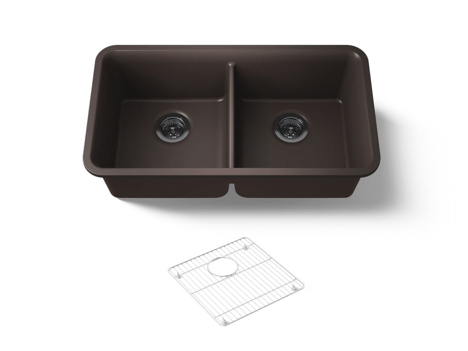 KOHLER Cairn 33-1/2" undermount double-bowl kitchen sink