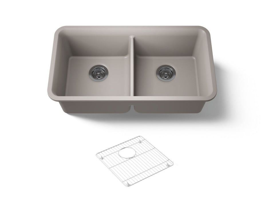 KOHLER Cairn 33-1/2" undermount double-bowl kitchen sink