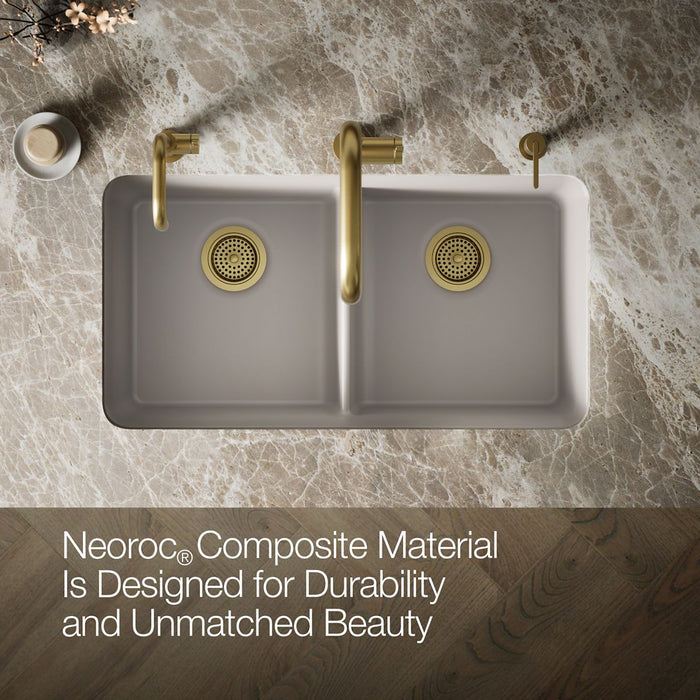 KOHLER Cairn 33-1/2" undermount double-bowl kitchen sink
